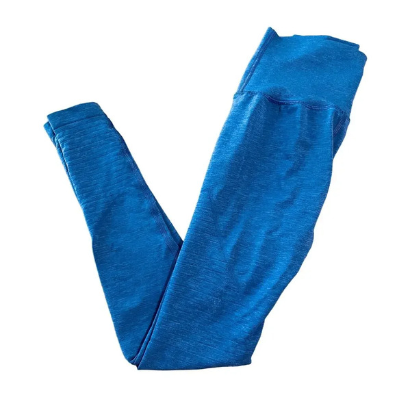Alphalete Size Small Long Blue Athletic Leggings Pants High Waisted Butt Shaping - Picture 2 of 6